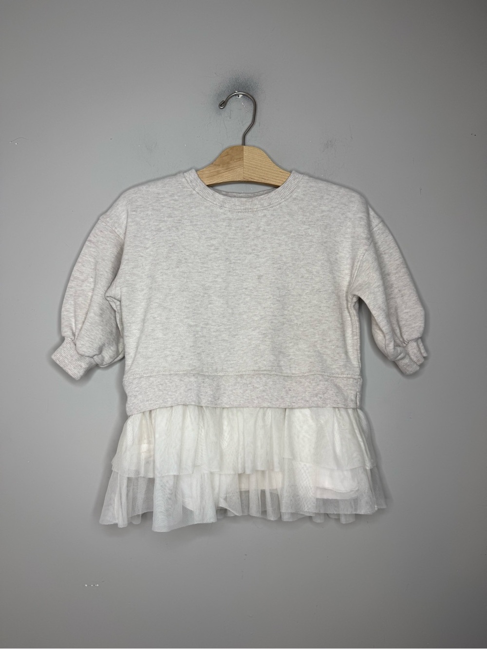 $18 ADD ON next uk twofer combo dress sweatshirt‎ tulle 2-3Y zara h&m